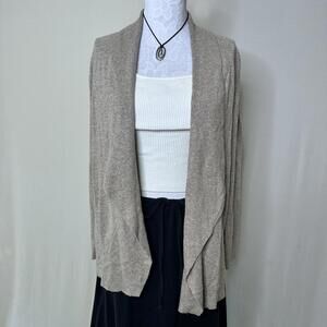 The Loft Light Brown Open Front Cardigan Sz S